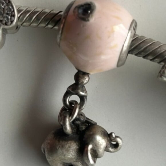 Authentic Pandora Sterling Silver Bracelet with 6 Pandora Sterling Silver Charms - Picture 7 of 16